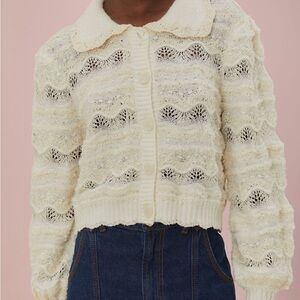 FARM Rio Cream Lace Cardigan